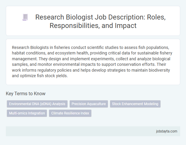 Research Biologist Job Description: Roles, Responsibilities, and Impact