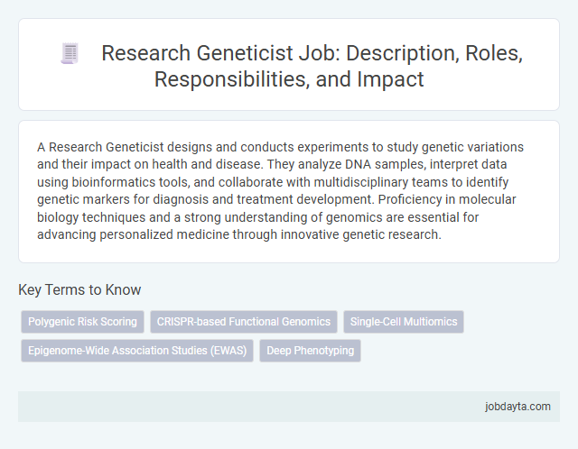 Research Geneticist Job: Description, Roles, Responsibilities, and Impact