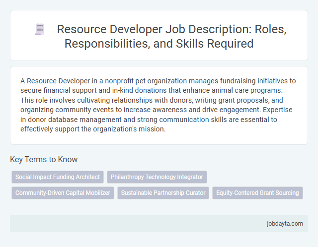Resource Developer Job Description: Roles, Responsibilities, and Skills Required
