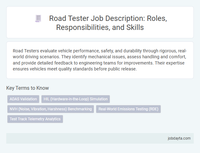 Road Tester Job Description: Roles, Responsibilities, and Skills