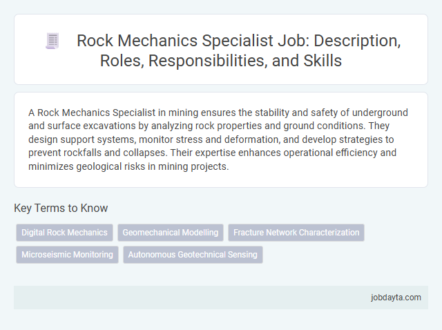Rock Mechanics Specialist Job: Description, Roles, Responsibilities, and Skills