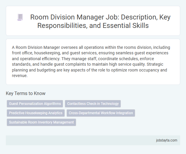 Room Division Manager Job: Description, Key Responsibilities, and Essential Skills