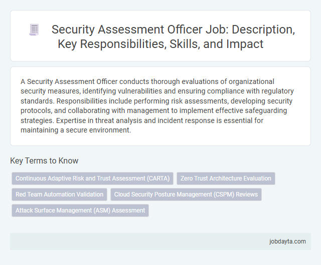 Security Assessment Officer Job: Description, Key Responsibilities, Skills, and Impact