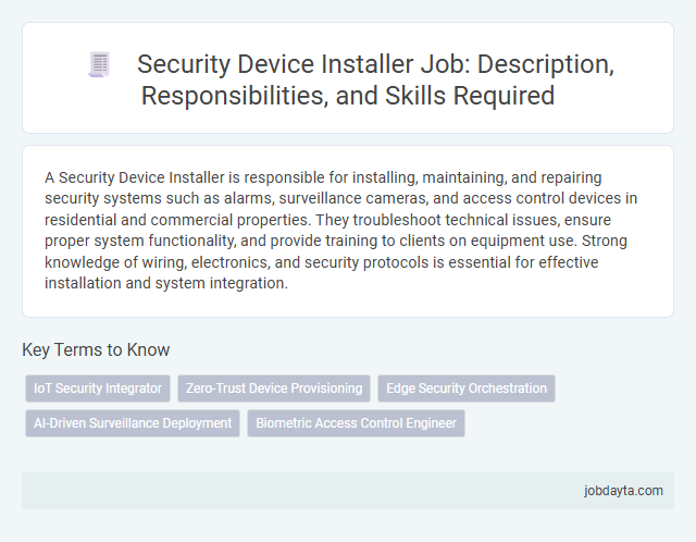 Security Device Installer Job: Description, Responsibilities, and Skills Required