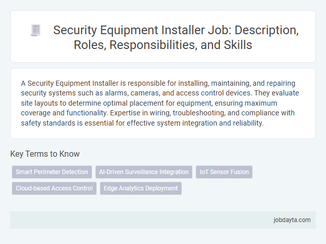 Security Equipment Installer Job: Description, Roles, Responsibilities, and Skills