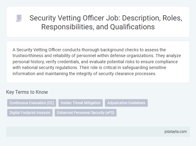 Security Vetting Officer Job: Description, Roles, Responsibilities, and Qualifications
