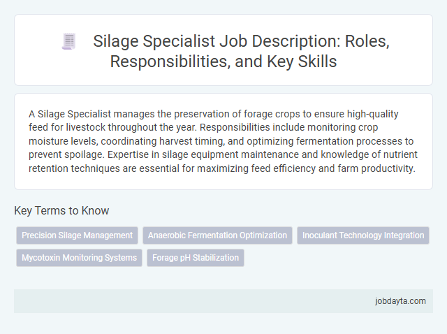 Silage Specialist Job Description: Roles, Responsibilities, and Key Skills