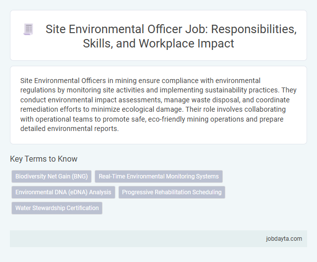 Site Environmental Officer Job: Responsibilities, Skills, and Workplace Impact