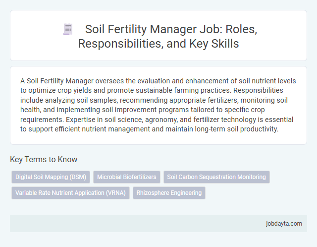 Soil Fertility Manager Job: Roles, Responsibilities, and Key Skills