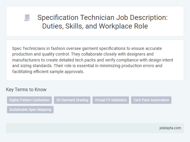 Specification Technician Job Description: Duties, Skills, and Workplace Role