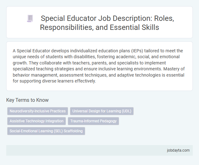 Special Educator Job Description: Roles, Responsibilities, and Essential Skills