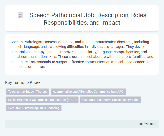 Speech Pathologist Job: Description, Roles, Responsibilities, and Impact