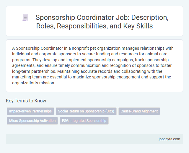 Sponsorship Coordinator Job: Description, Roles, Responsibilities, and Key Skills