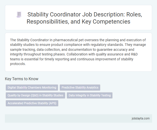 Stability Coordinator Job Description: Roles, Responsibilities, and Key Competencies