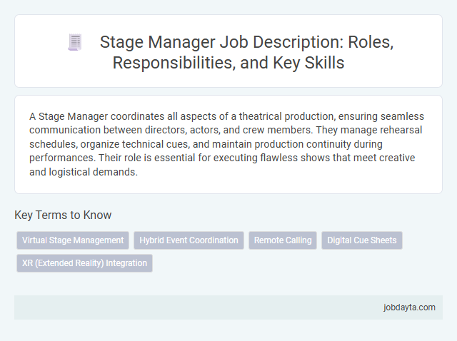 Stage Manager Job Description: Roles, Responsibilities, and Key Skills