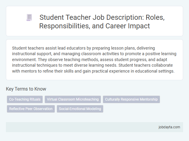 Student Teacher Job Description: Roles, Responsibilities, and Career Impact