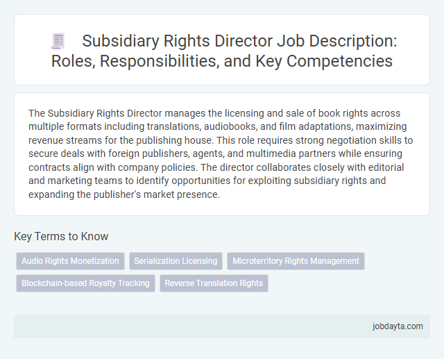 Subsidiary Rights Director Job Description: Roles, Responsibilities, and Key Competencies