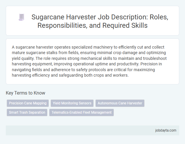 Sugarcane Harvester Job Description: Roles, Responsibilities, and Required Skills