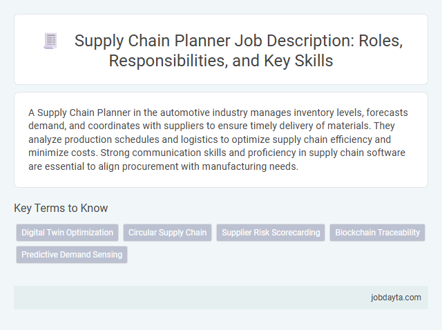 Supply Chain Planner Job Description: Roles, Responsibilities, and Key Skills