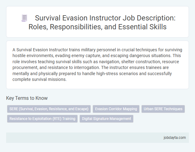 Survival Evasion Instructor Job Description: Roles, Responsibilities, and Essential Skills