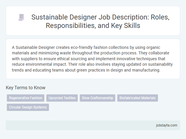 Sustainable Designer Job Description: Roles, Responsibilities, and Key Skills
