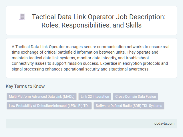 Tactical Data Link Operator Job Description: Roles, Responsibilities, and Skills