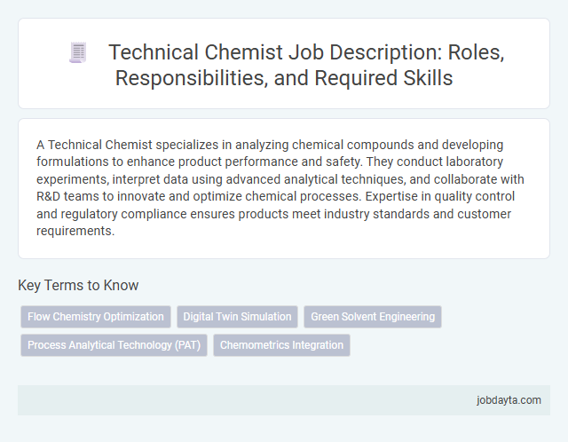 Technical Chemist Job Description: Roles, Responsibilities, and Required Skills