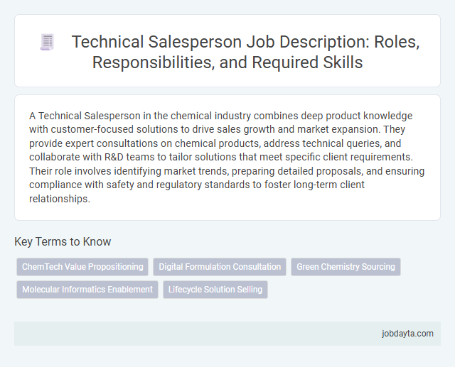 Technical Salesperson Job Description: Roles, Responsibilities, and Required Skills
