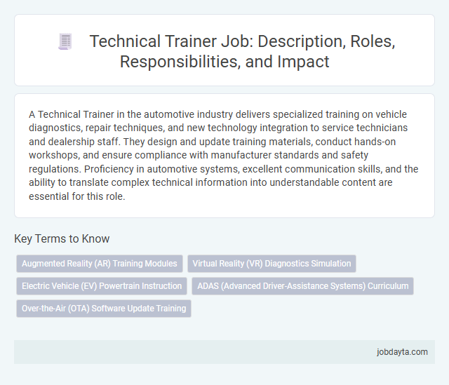 Technical Trainer Job: Description, Roles, Responsibilities, and Impact