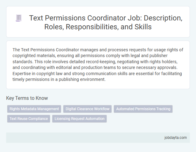 Text Permissions Coordinator Job: Description, Roles, Responsibilities, and Skills