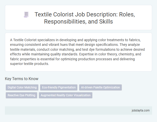Textile Colorist Job Description: Roles, Responsibilities, and Skills