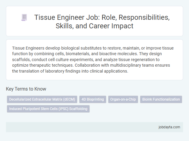 Tissue Engineer Job: Role, Responsibilities, Skills, and Career Impact