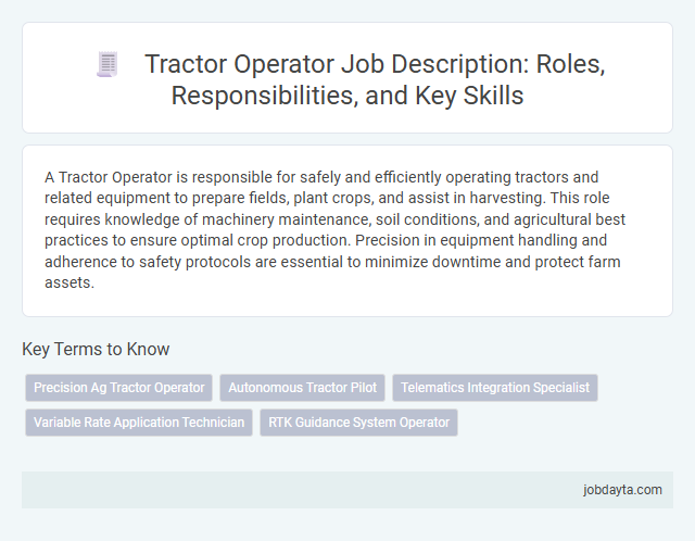 Tractor Operator Job Description: Roles, Responsibilities, and Key Skills
