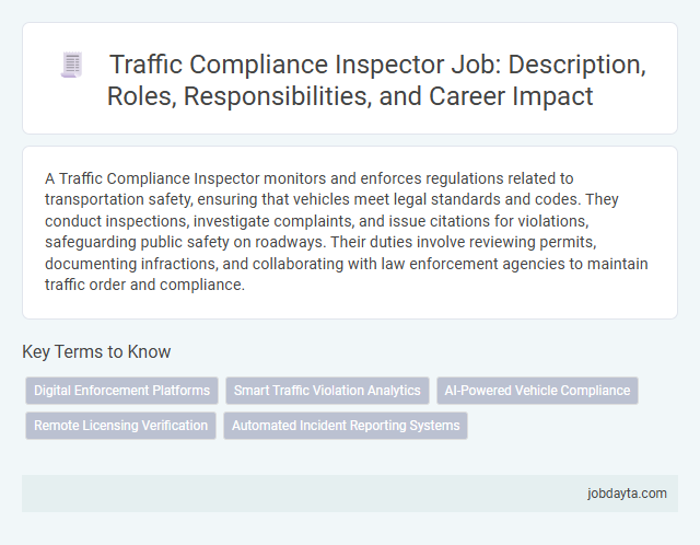 Traffic Compliance Inspector Job: Description, Roles, Responsibilities, and Career Impact