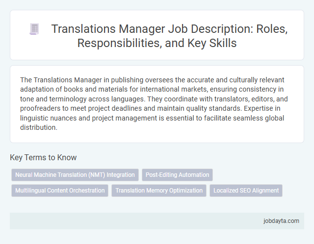 Translations Manager Job Description: Roles, Responsibilities, and Key Skills
