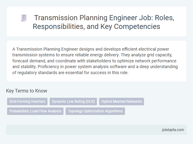 Transmission Planning Engineer Job: Roles, Responsibilities, and Key Competencies