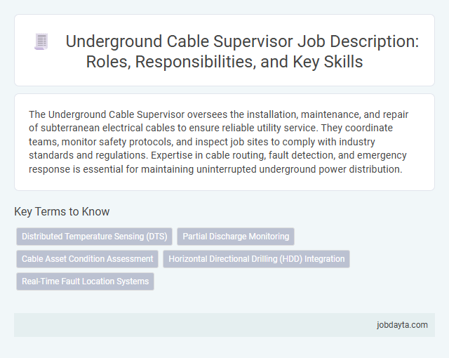 Underground Cable Supervisor Job Description: Roles, Responsibilities, and Key Skills
