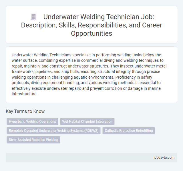 Underwater Welding Technician Job: Description, Skills, Responsibilities, and Career Opportunities