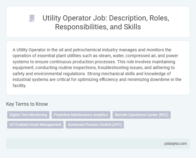 Utility Operator Job: Description, Roles, Responsibilities, and Skills