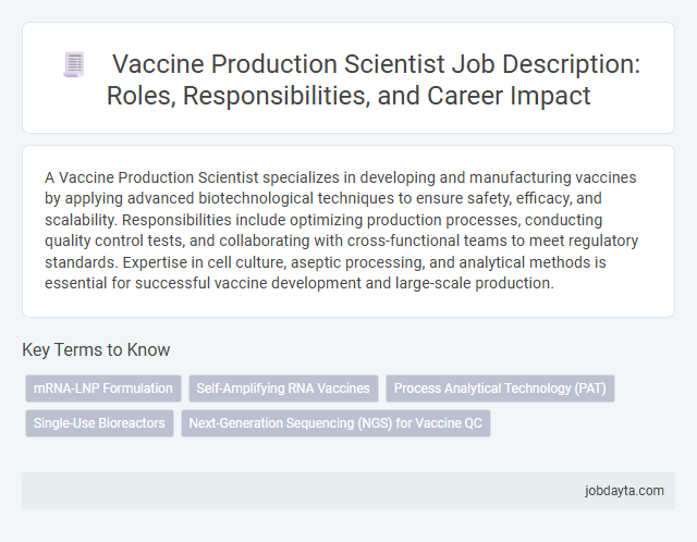 Vaccine Production Scientist Job Description: Roles, Responsibilities, and Career Impact