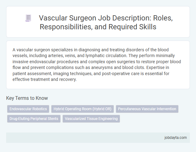 Vascular Surgeon Job Description: Roles, Responsibilities, and Required Skills