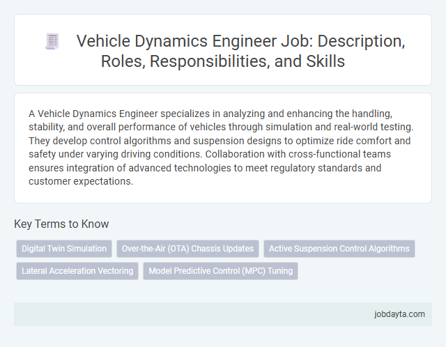 Vehicle Dynamics Engineer Job: Description, Roles, Responsibilities, and Skills