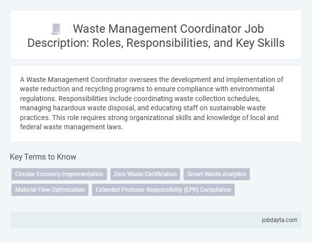 Waste Management Coordinator Job Description: Roles, Responsibilities, and Key Skills