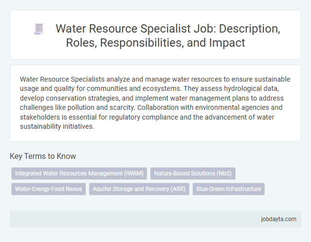 Water Resource Specialist Job: Description, Roles, Responsibilities, and Impact