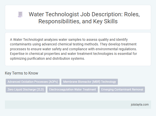 Water Technologist Job Description: Roles, Responsibilities, and Key Skills