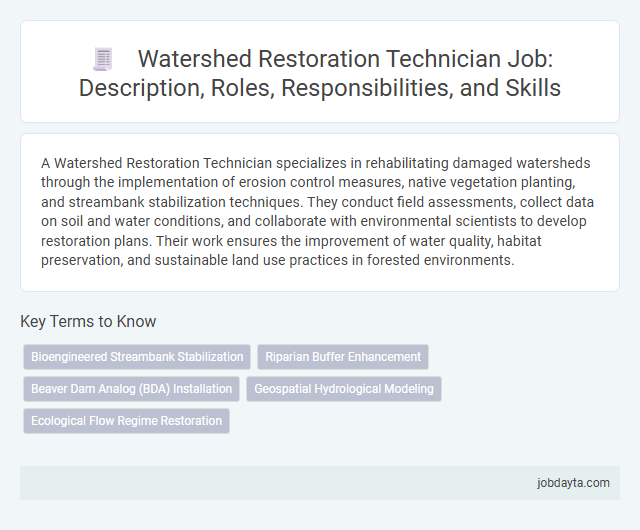 Watershed Restoration Technician Job: Description, Roles, Responsibilities, and Skills