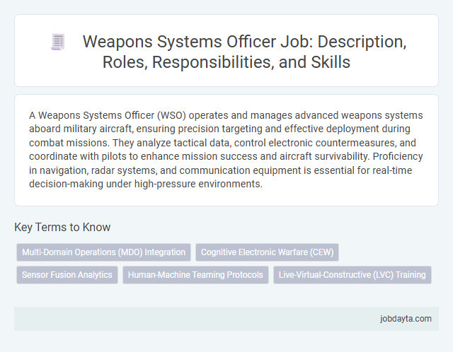 Weapons Systems Officer Job: Description, Roles, Responsibilities, and Skills