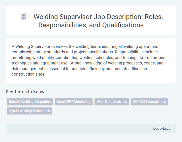 Welding Supervisor Job Description: Roles, Responsibilities, and Qualifications