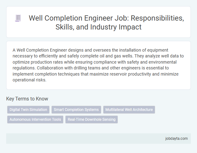 Well Completion Engineer Job: Responsibilities, Skills, and Industry Impact
