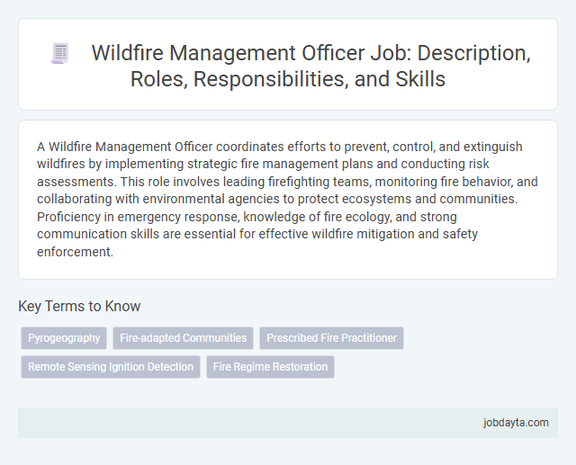 Wildfire Management Officer Job: Description, Roles, Responsibilities, and Skills